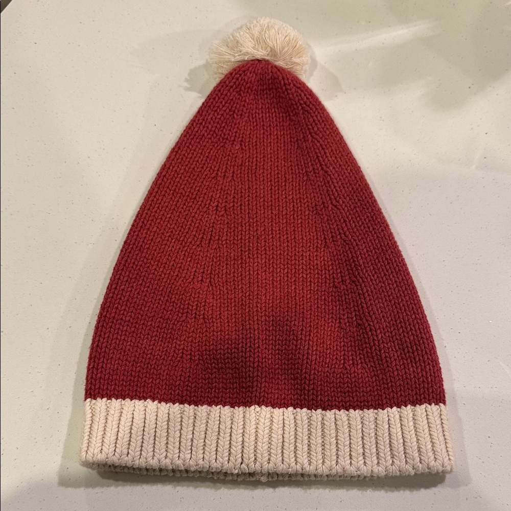 H&M Kids Red and Cream Pom-Pom Hat